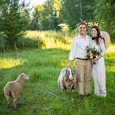 Vestidos de noiva Boho, prado verde