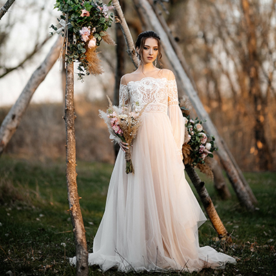 Wedding dress Boho, country